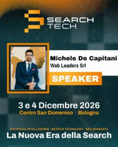 Search Tech 2026 evento SEO e intelligenza artificiale con Michele De Capitani di Web Leaders